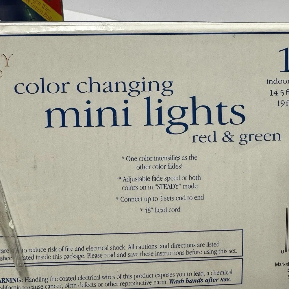Vintage‎ Color Changing Christmas Lights Mini (2) 150ct Red Green Tested